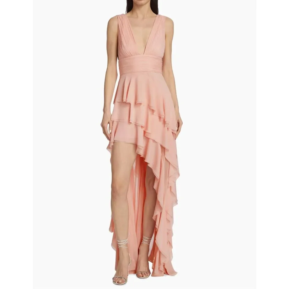 Alice + Olivia Holly Tiered High-Low Maxi Dress
